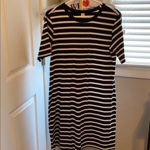 Black and White Striped Shirt Dress